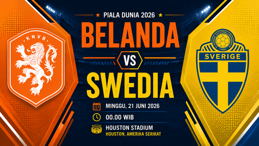 Belanda vs Swedia 21 Juni 2026: Adu Kuat Dua Tim Eropa di Piala Dunia